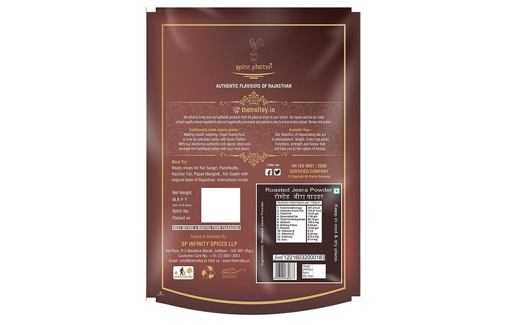 Spice Platter Roasted Jeera Powder    Pack  100 grams